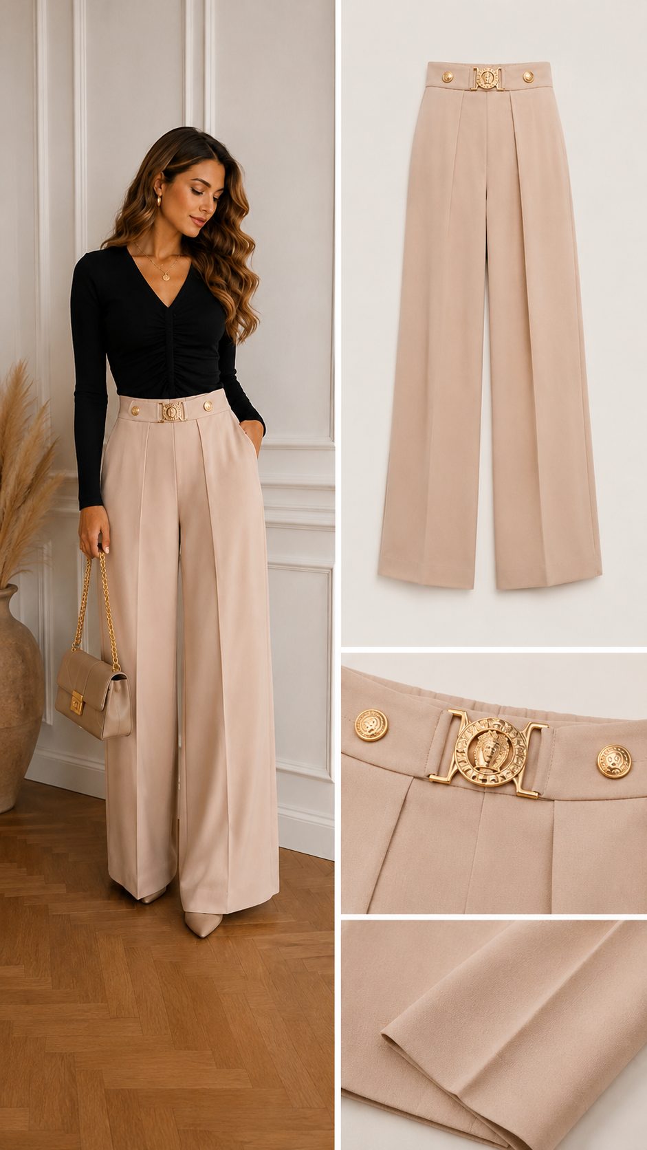 Hannah pantalon open model beige