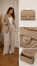 Chelly Beige schoudertas gouden details
