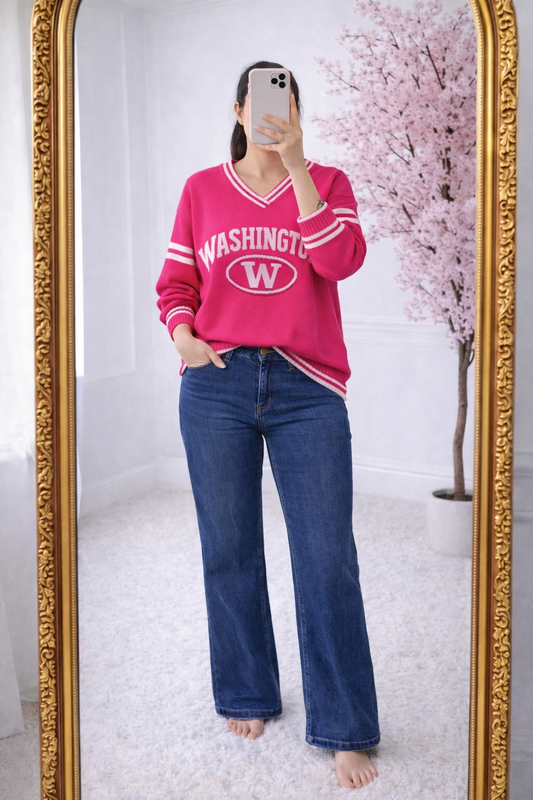 Washington knit sweater- Donker roze