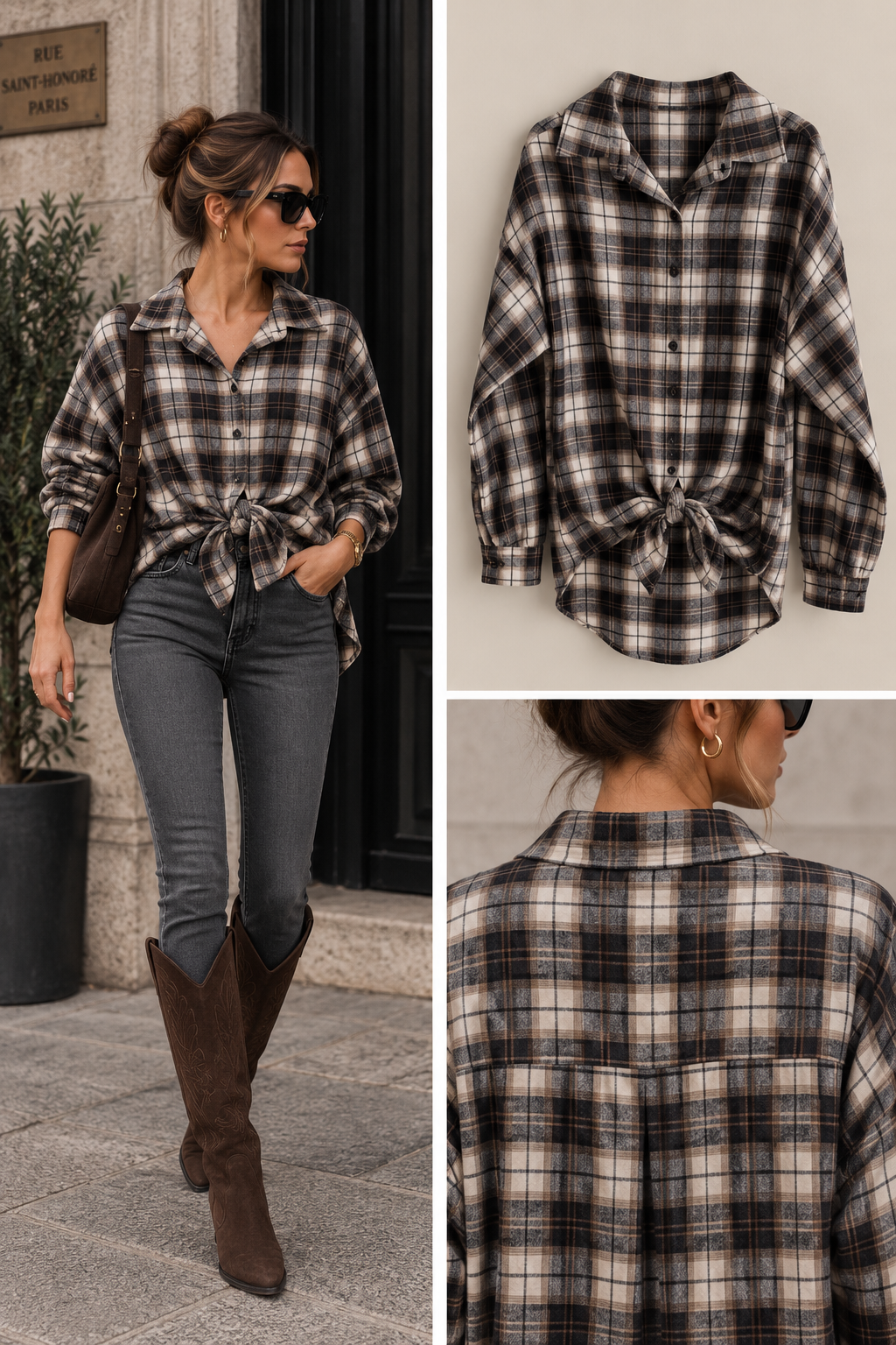 Liv houthakkers blouse knoop zwart
