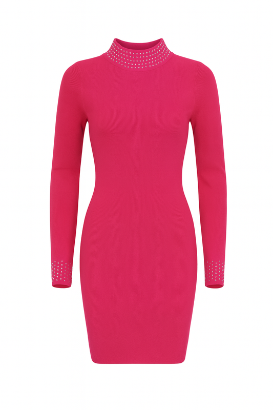 ✨ Luxe Mini Dress – Fuchsia – One Size (36 t/m 42) ✨
