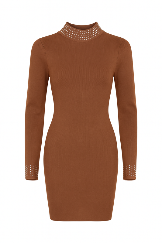 ✨ Luxe Mini Dress – Bruin – One Size (36 t/m 42) ✨