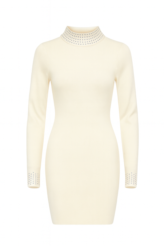 ✨Chique Crème Mini Dress – One Size (36 t/m 42)✨