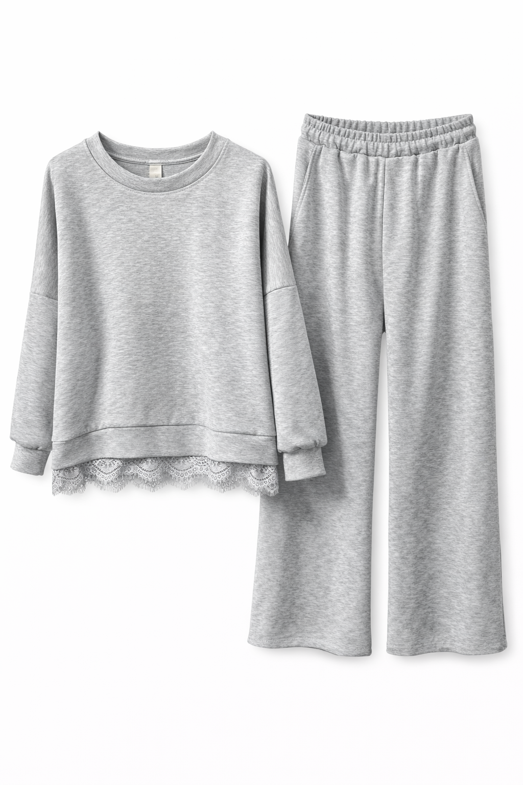 Grijs Comfy Chic Pak met Kant