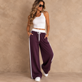 Jilly jogging broek strepen aubergine