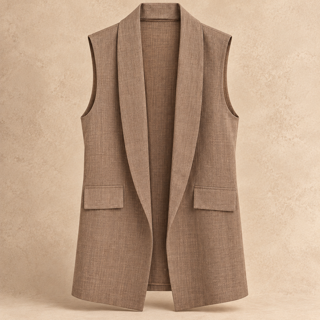 Lizzy Gilet gemeleerd taupe