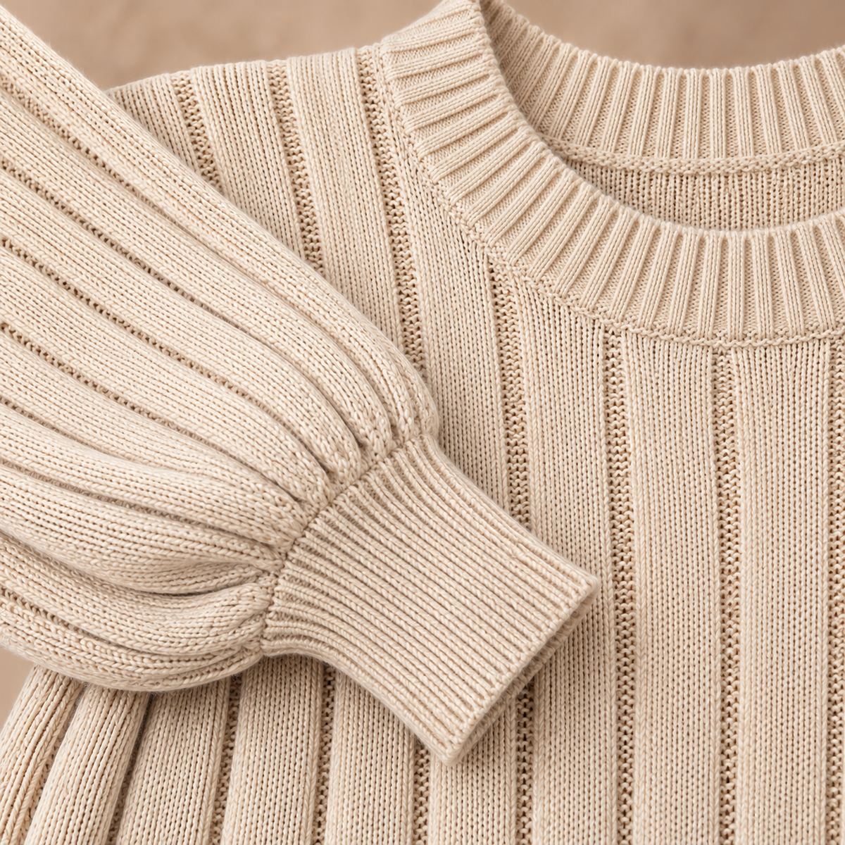 Chantal gebreide jurk lang beige