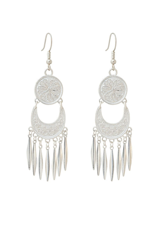 ✨ Silver Gypsy Muse – Luxe Boho Earrings ✨