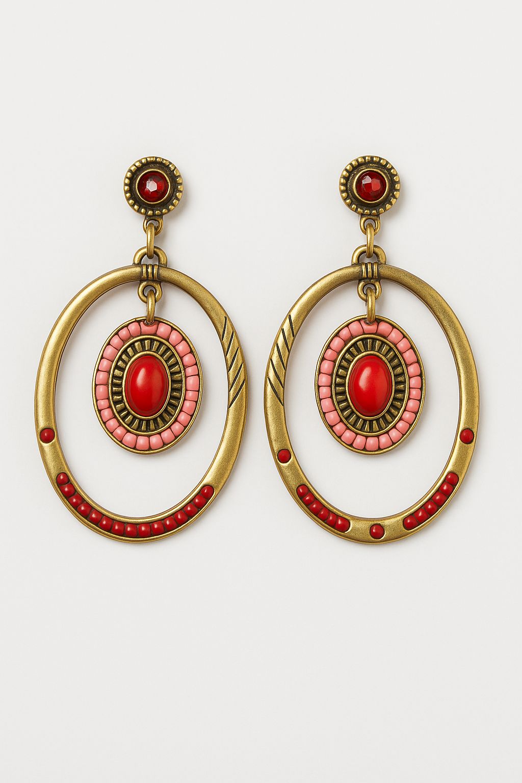 ✨ Bohemian Royal Red – Statement Earrings ✨