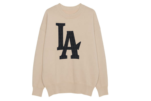 LA Logo gebreide trui beige