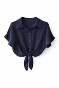 donker blauw strik top