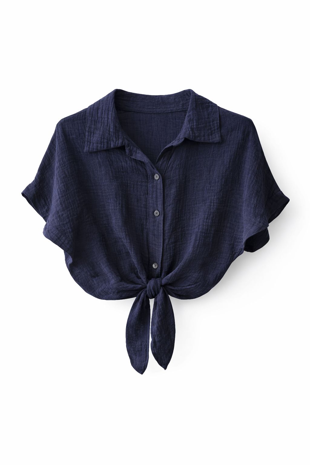 donker blauw strik top