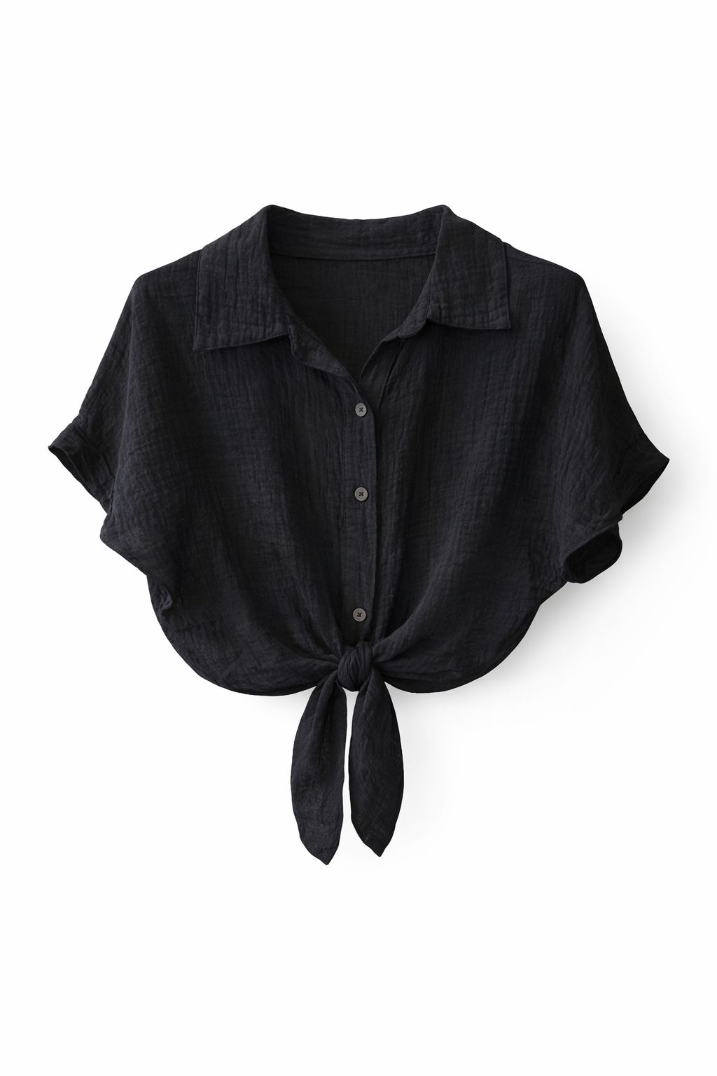 zwart strik top