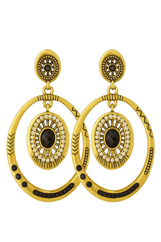 ✨ Golden Tribal Majesty – Luxe Statement Earrings ✨
