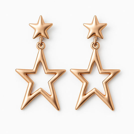 ✨ Golden Starlight Drops – Luxe Statement Earrings ✨