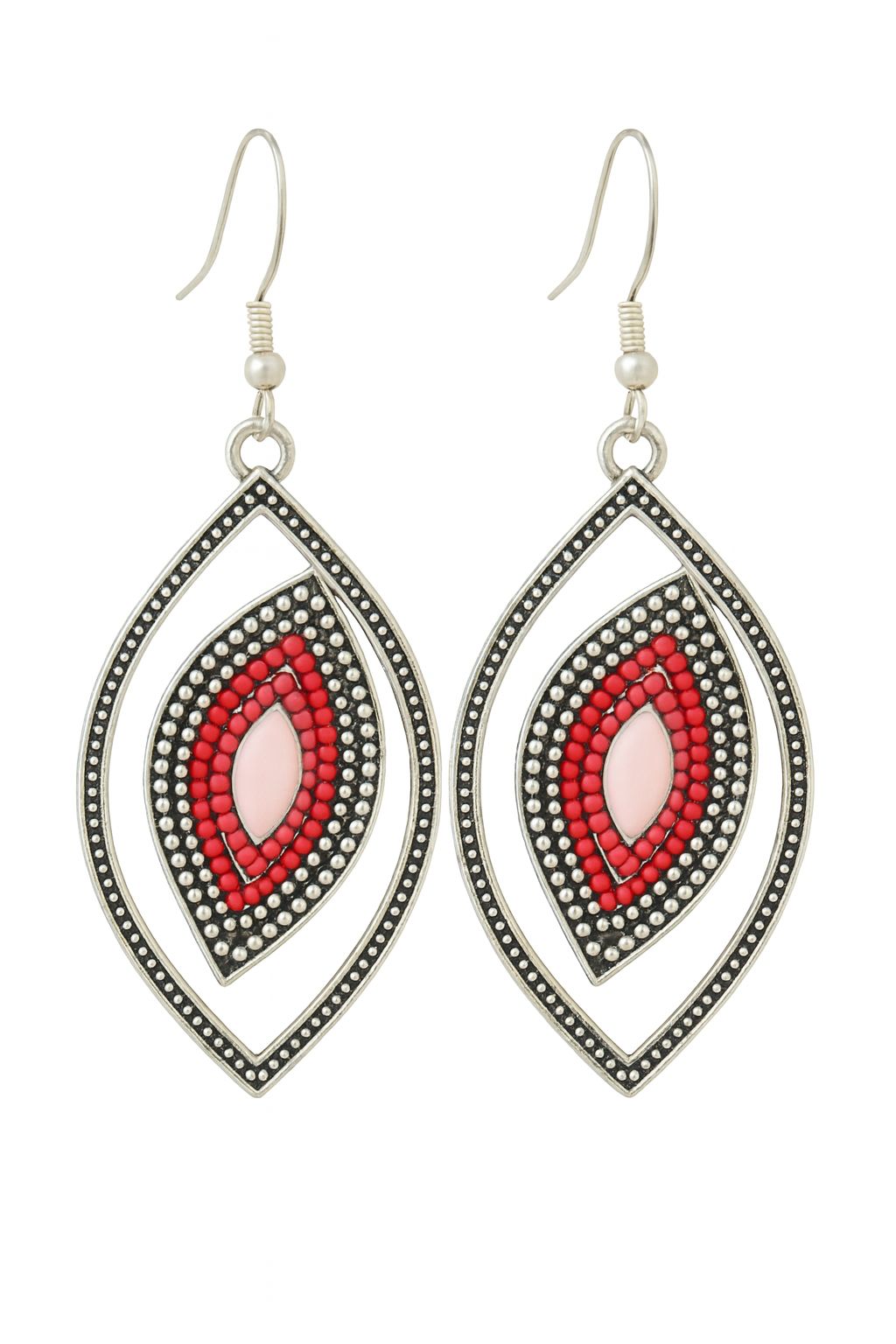 ✨ Red Tribal Luxe – Statement Earrings ✨