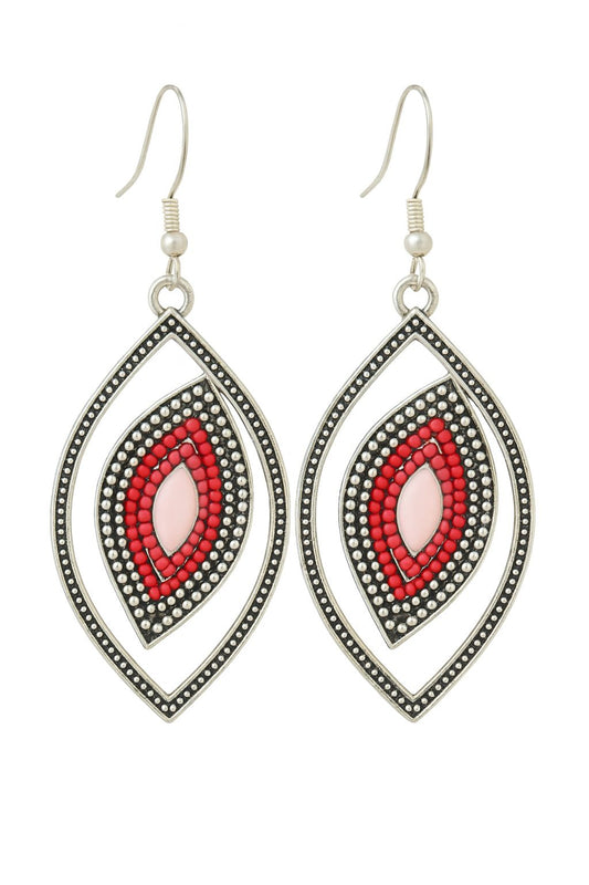 ✨ Red Tribal Luxe – Statement Earrings ✨