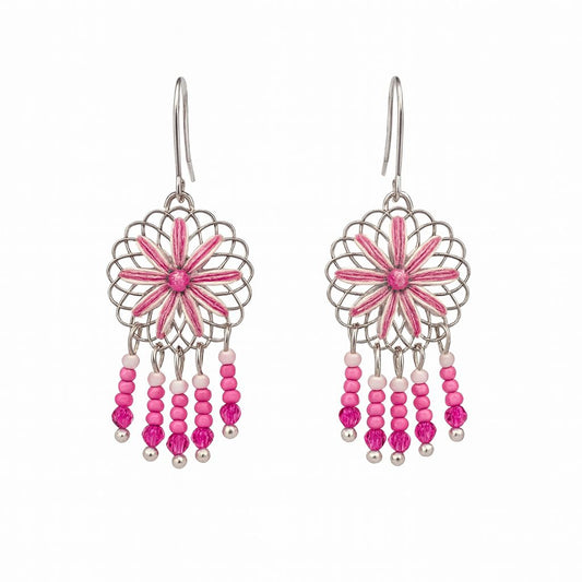 ✨ Boho Luxe Summer Earrings – Pink Bloom Edition ✨