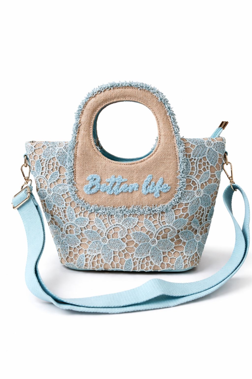 Better Life Lace Handtas – Naturel & blauw