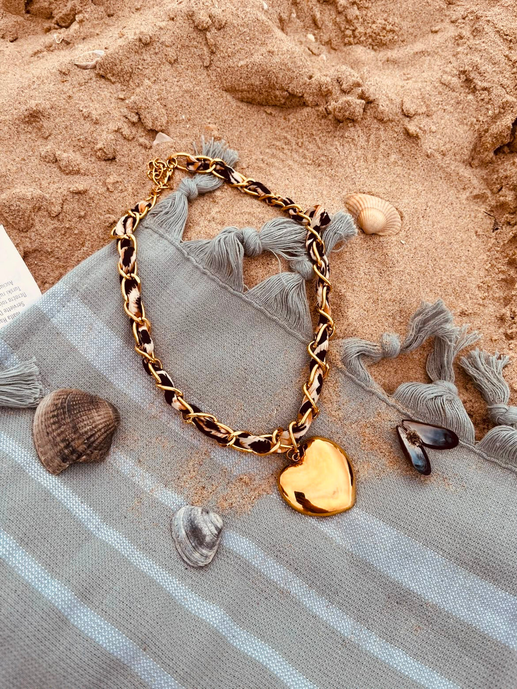 panter print  hart ketting