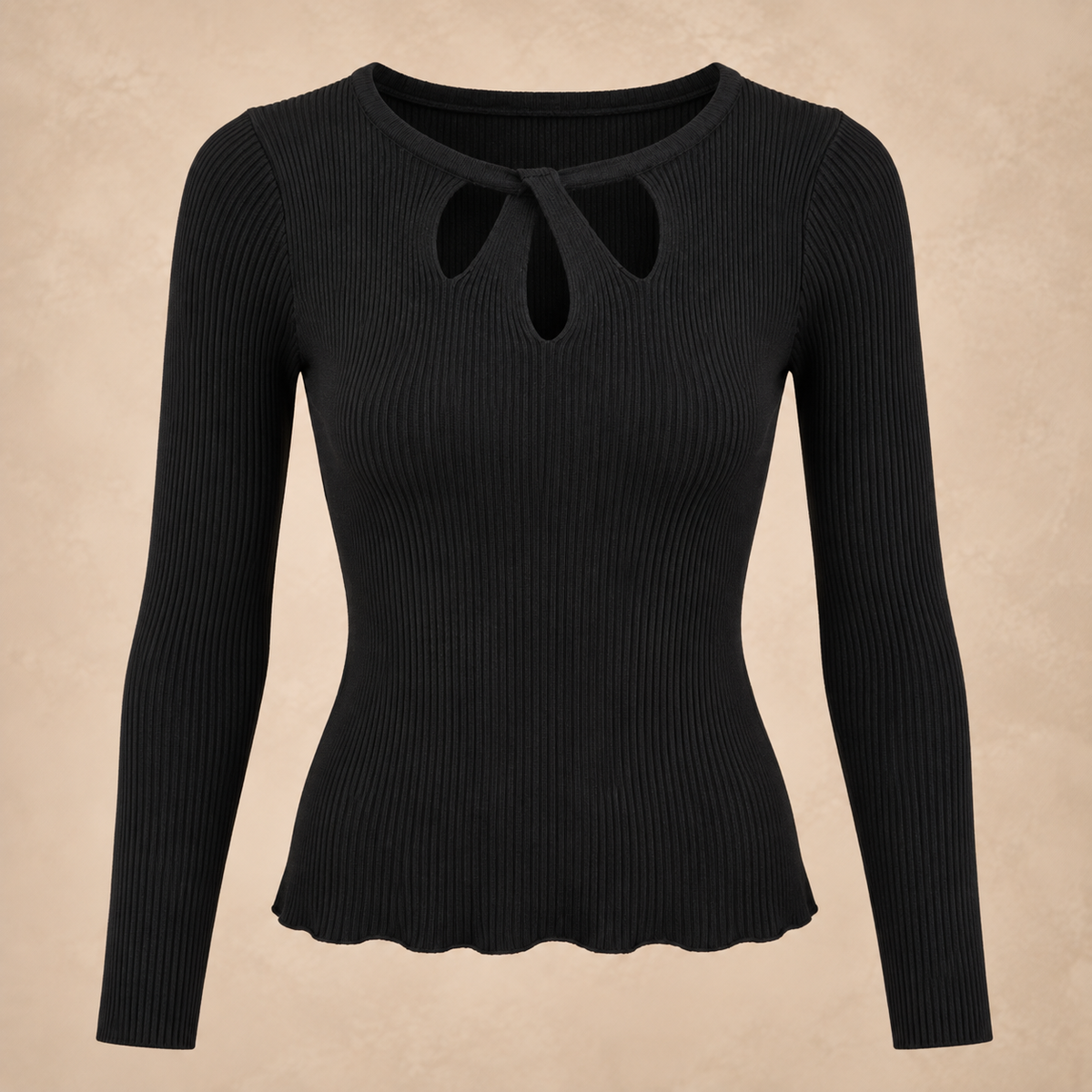 Mandy top rib stof zwart