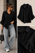 Yara Blouse trompet mouw zwart