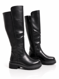 Macey zwarte laarzen detail stretch kuit