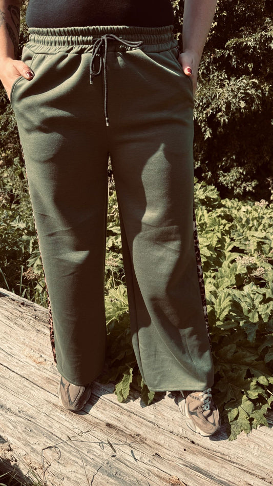 Jogger Broek met panter print | Groen