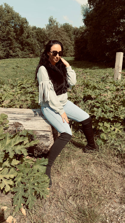 Faux Fur Bodywarmer | Zwart