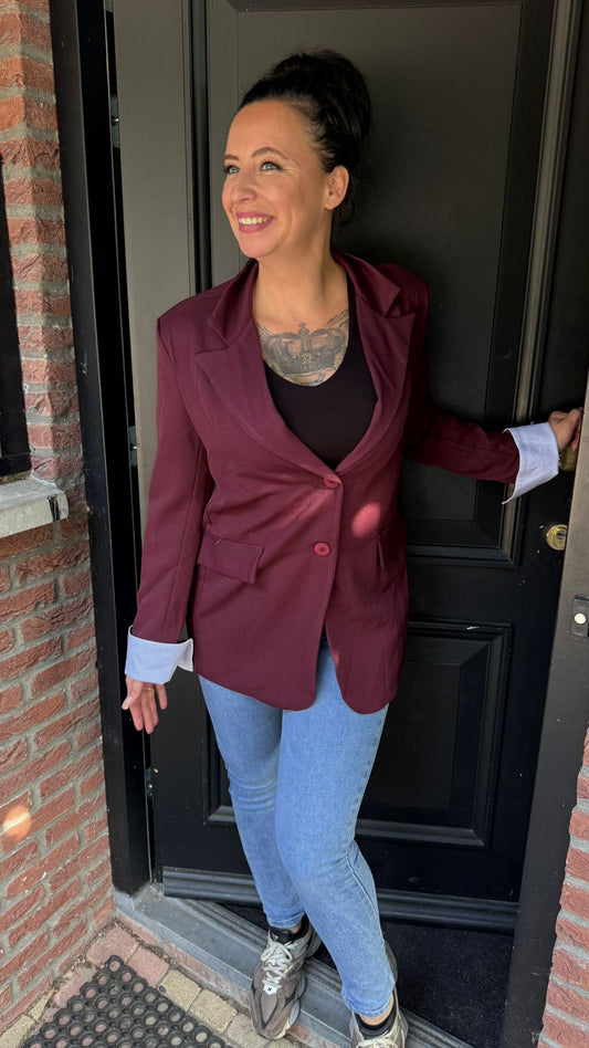 Oversized Colbert | Bordeaux rood