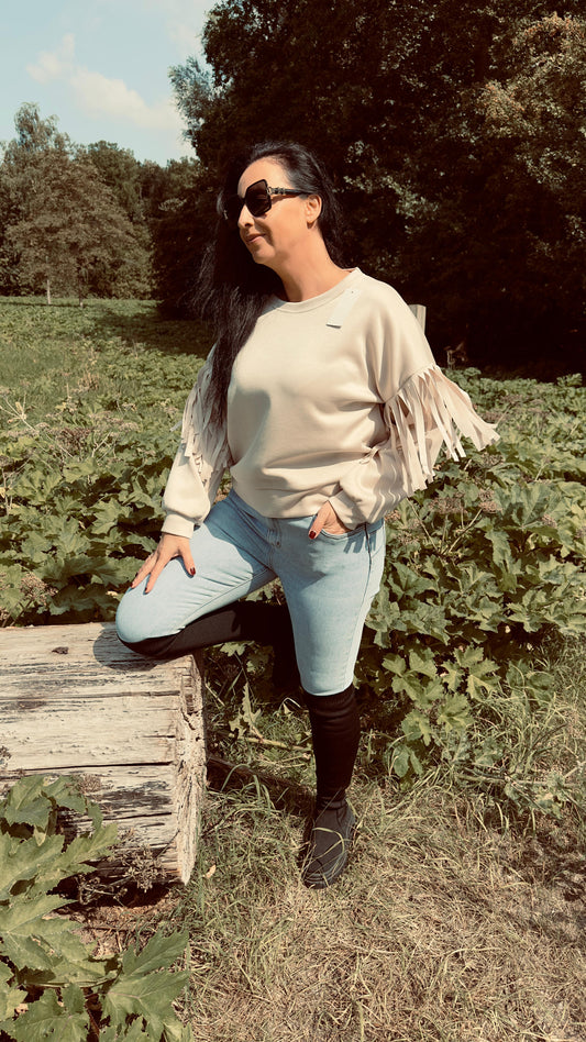 Fringe Sweater | Creme