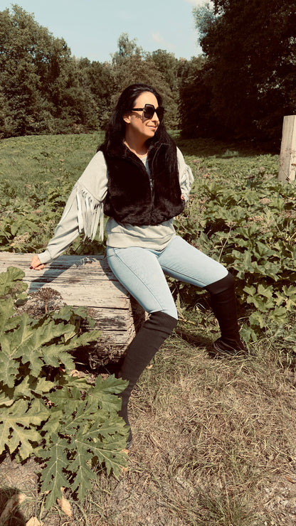 Faux Fur Bodywarmer | Zwart