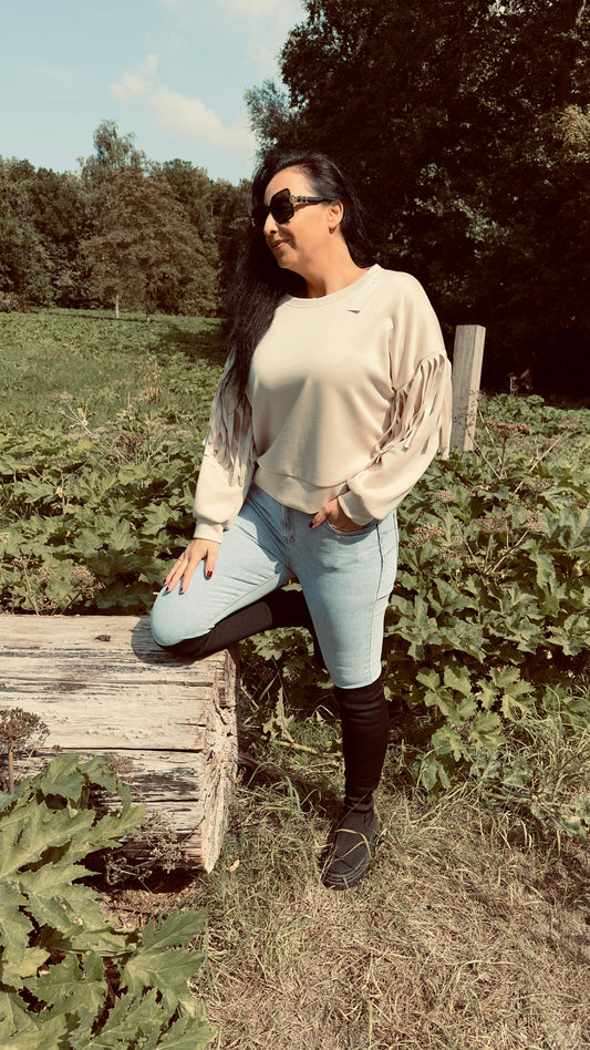 Fringe Sweater | Creme