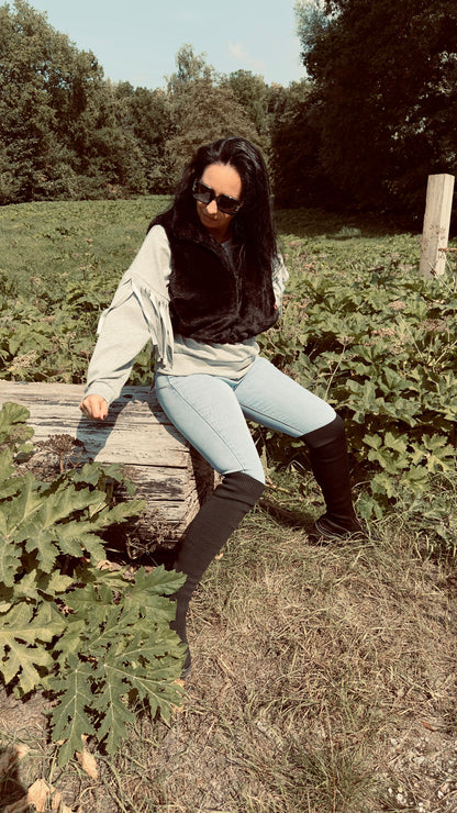 Faux Fur Bodywarmer | Zwart