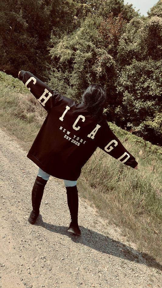 Oversized CHICAGO Sweater | Zwart