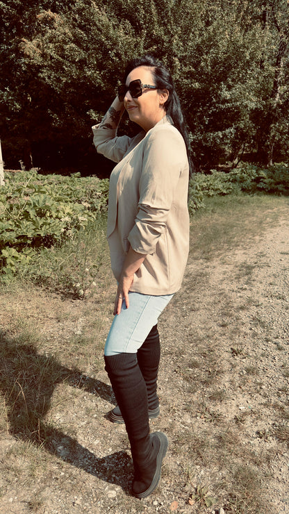 3 Kwart Blazer | Beige