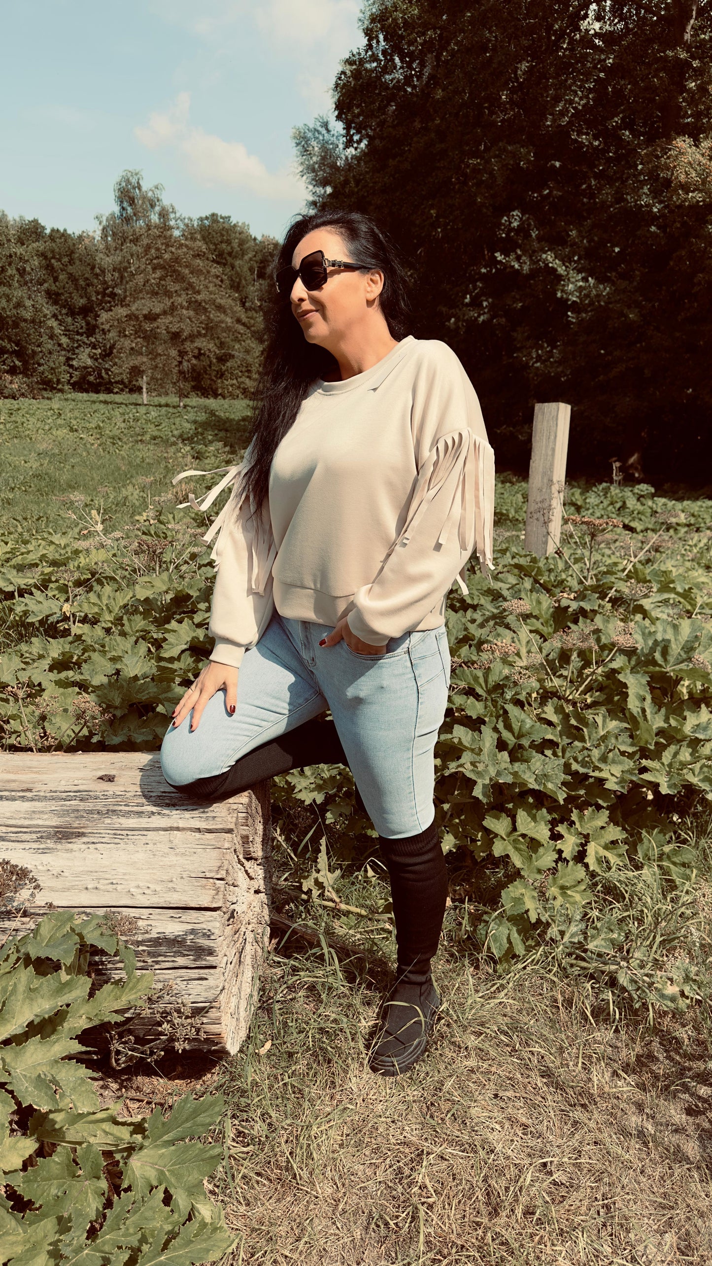 Fringe Sweater | Creme