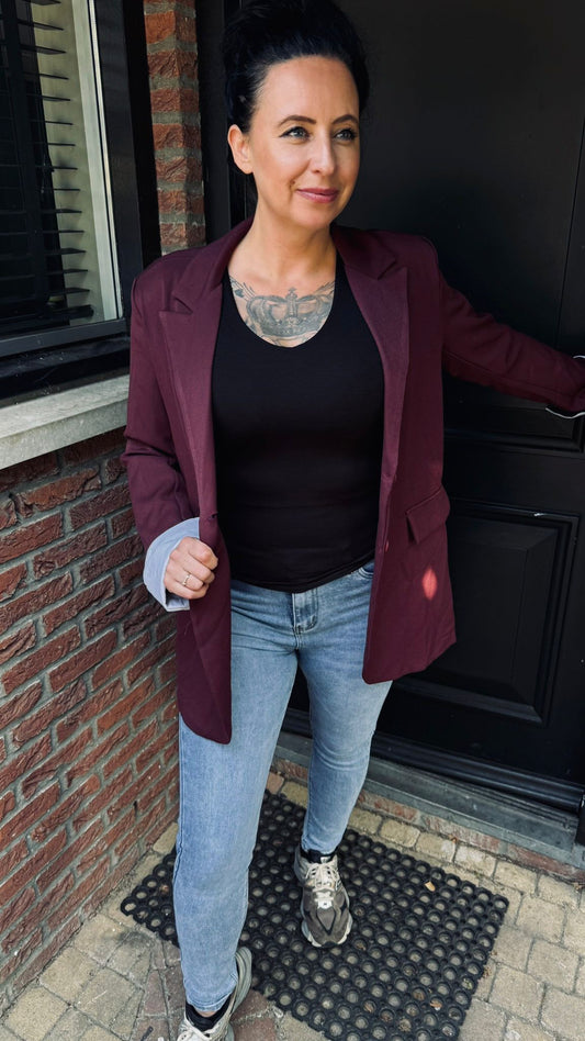 Oversized Colbert | Bordeaux rood
