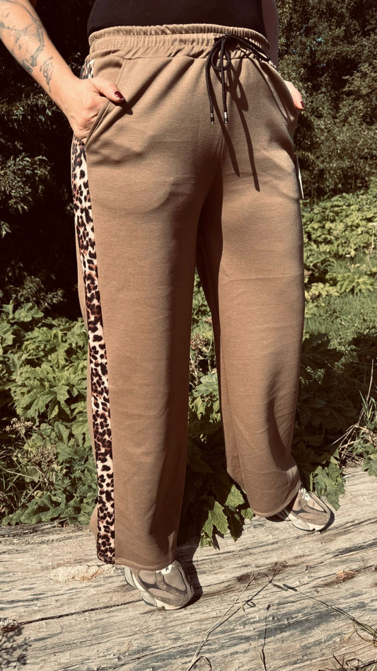 Jogger Broek met panter print | Camel