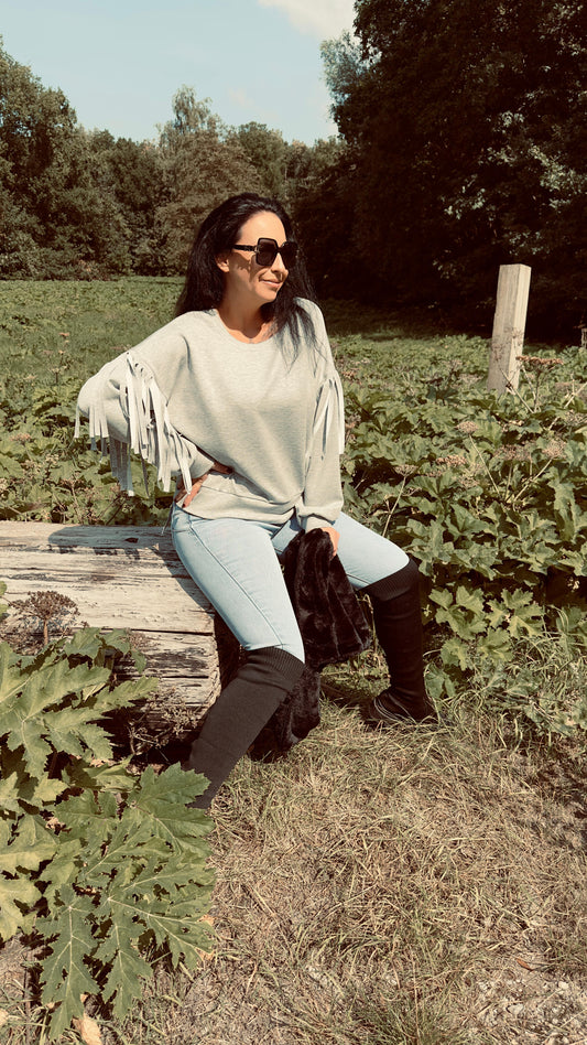 Fringe Sweater | Grijs