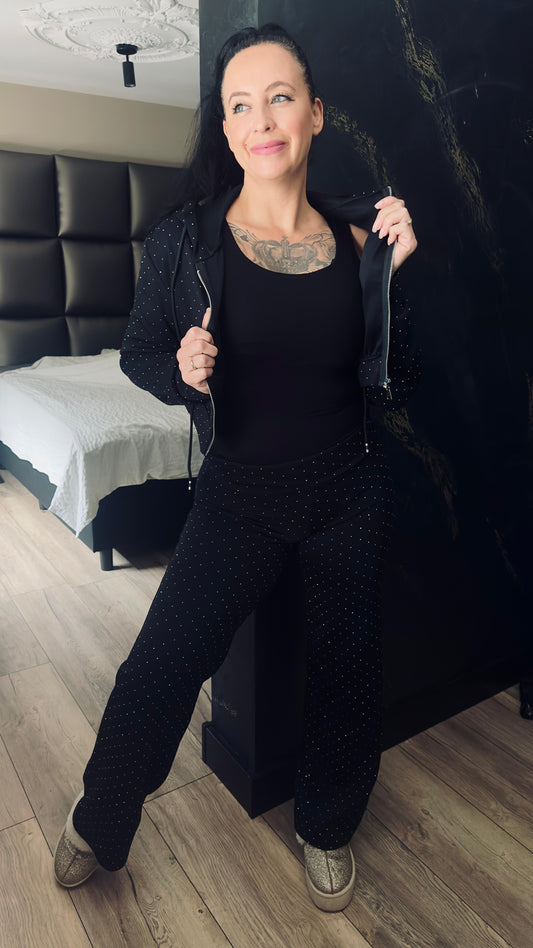 Glitter Crop Vest | Zwart
