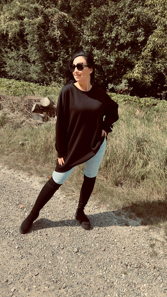Oversized CHICAGO Sweater | Zwart