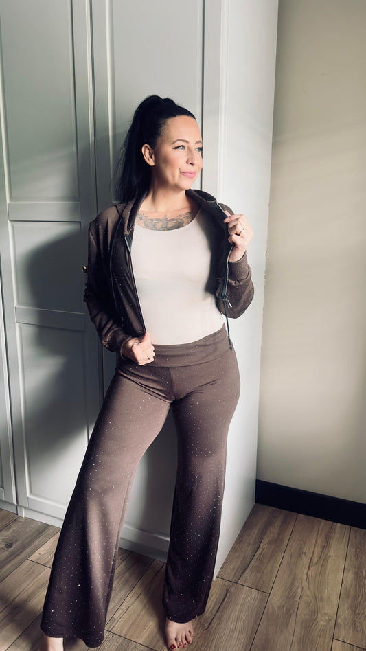 Glitter Tregging Wide leg | Bruin