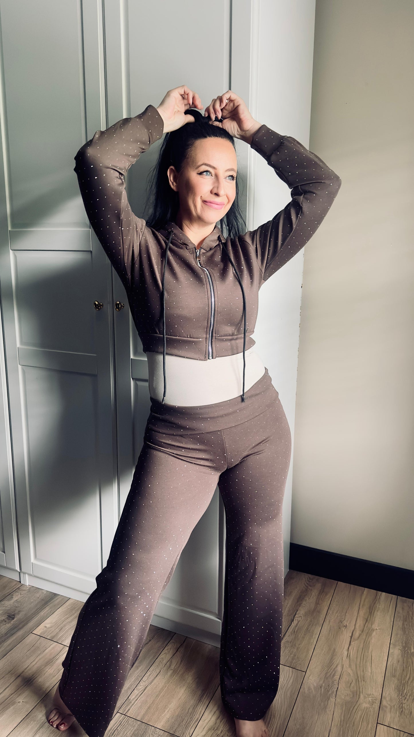 Glitter Tregging Wide leg | Bruin