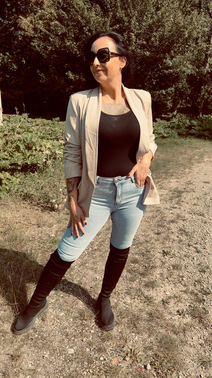 3 Kwart Blazer | Beige