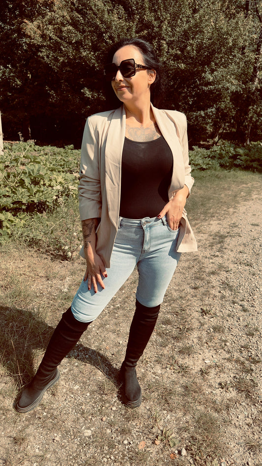 3 Kwart Blazer | Beige