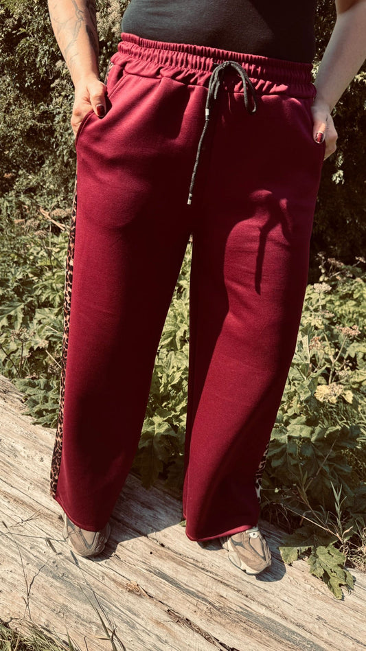 Jogger Broek met panter print | Rood