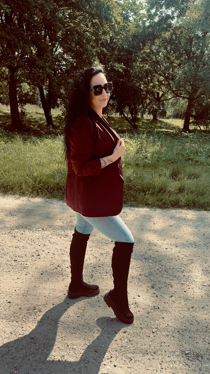 3 Kwart Blazer | Bordeaux Rood