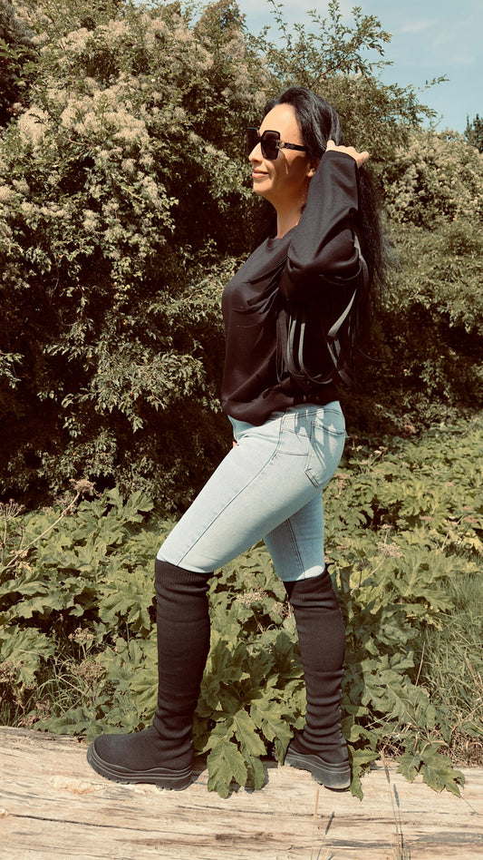 Fringe Sweater | Zwart
